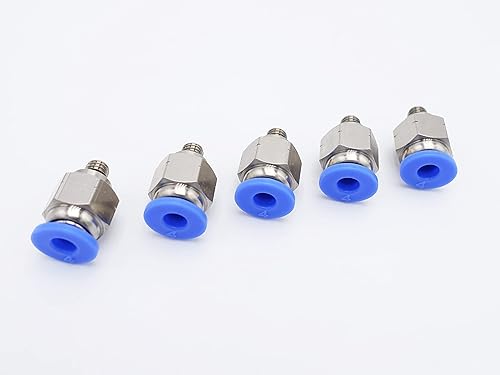 Vista 204 de Empuje para conectar conexión de tubo de 1/8" OD x 1/4" macho NPT rosca, línea de agua recta macho neumática, conectores de empuje rápido