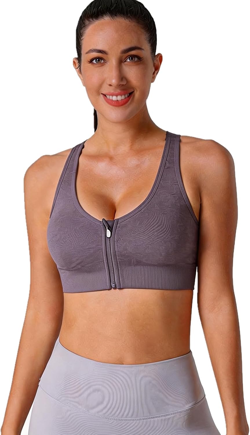 Sports Bras for Women Front Close Comfort Padded Wireless Workout Yoga Bra