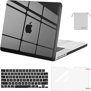 MOSISO Compatible with MacBook Pro 16 inch Case 2023 2022 2021 Release M2 A2780 A2485 M1 Pro/Max Chip with Touch ID, Plastic Hard Shell Case&Keyboard Cover&Screen Protector&Storage Bag,Crystal Black