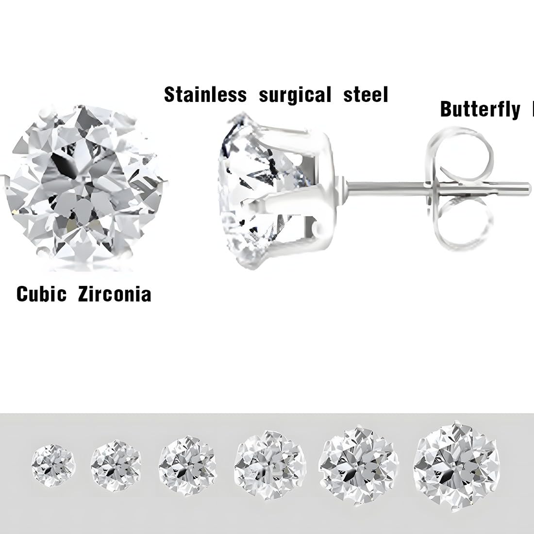 Set Da 8 Orecchini In Argento 925 Sllaiss – Zirconia Cubica, Design Misto. Gioielli Ipoallergenici Per Uomo E Donna, In Elegante Confezione Regalo - 2