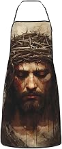 Catholic Jesus Apron For Men Women, Cooking Kitchen Chef Apron With Pockets