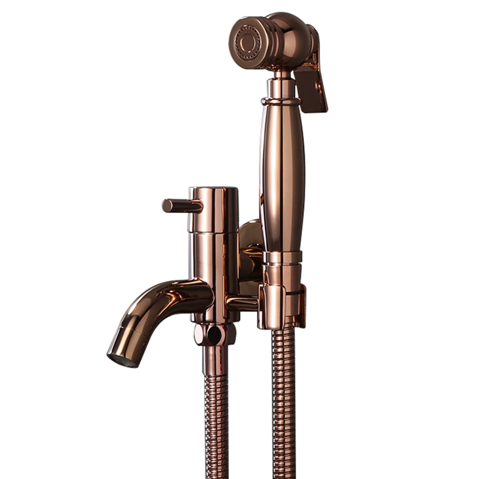 Kit Bidet Portatile In Acciaio Inox | Doccetta WC Con Deviatore 2 Vie E Tubo 1,5m | Senza Foratura - Foto 5