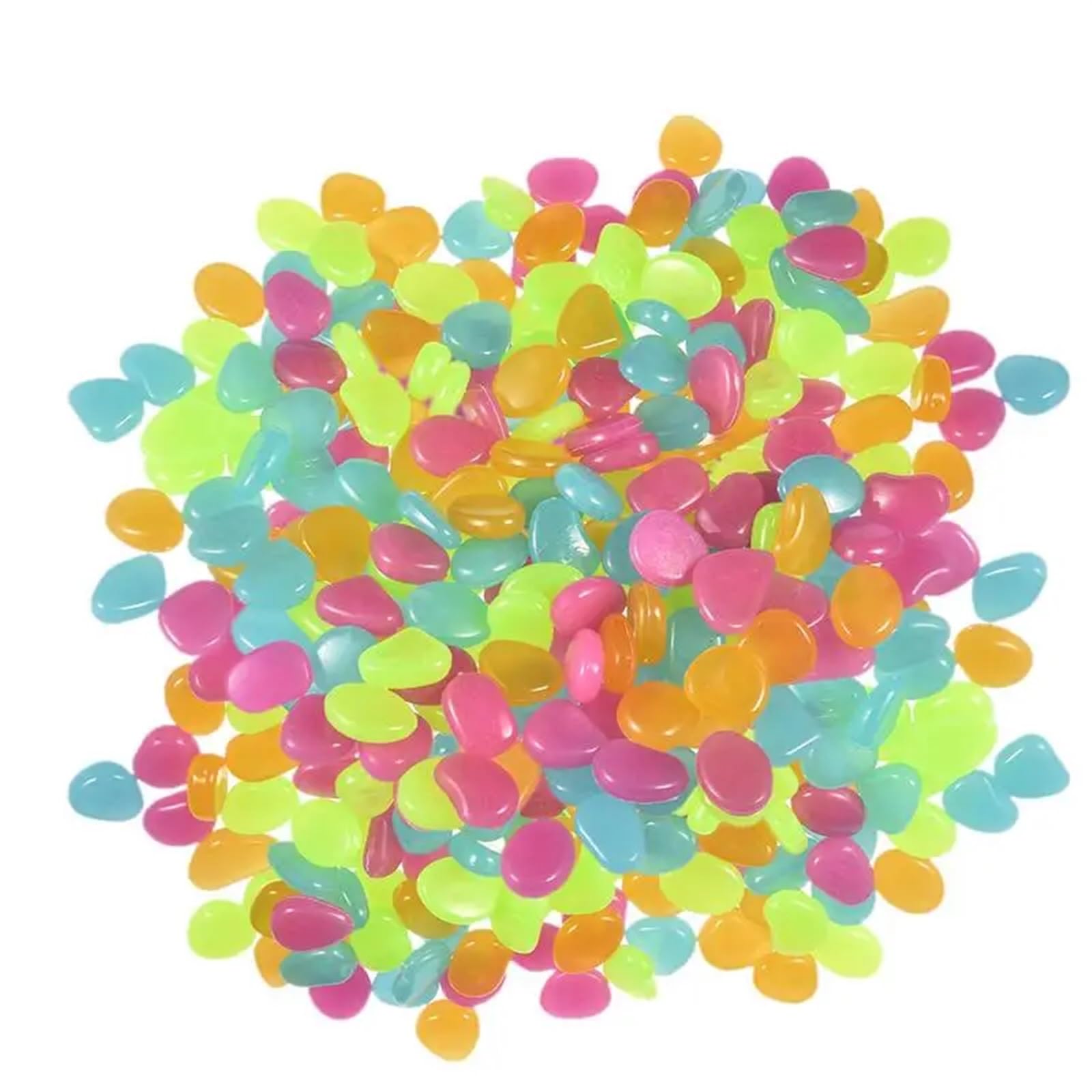 Leuchtsteine 200 Stück/100 Stück/50 Stück Leuchtend leuchtende Gartensteine, Kieselsteine, Gartendekoration, Grün, Blau, Orange, Lila, Jede Farbe (Color : 4 Colors, Size : 200pcs)