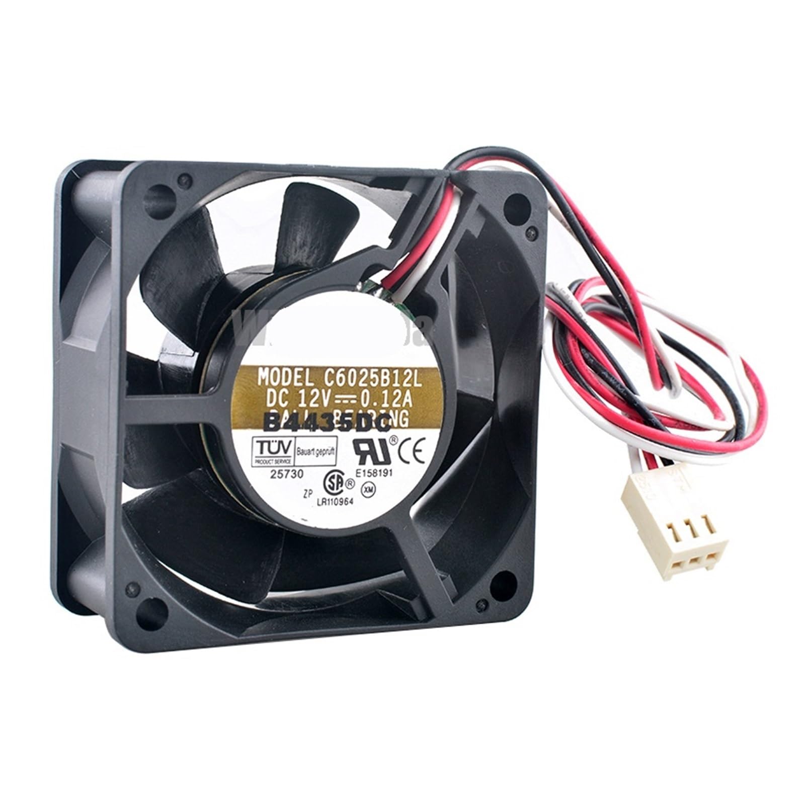 JJKKOZVQF C6025B12L 6cm 60mm fan 60x60x25mm DC12V 0.12A 3pin Dual ball bearing cooling fan