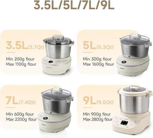 Miniatura 9 de Joydeem Electric Dough Maker with Ferment Function, 5.3Qt Dough Mixer Machine, Perfect for Bread Pizza Roti Dumpling Dough & Sourdough, HMJ-A501