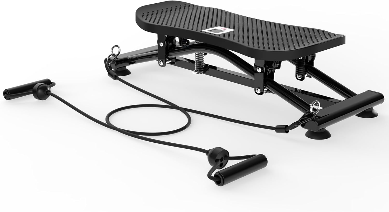 Balance Board for Adults, Sliding Ski Machine Rocking Stepper with Resistance Bands, Portable Wobble Board Featuring LCD Monitor, 300Lbs Capacity Ski Twister Trainer for Full Body Workout at Home Gym
