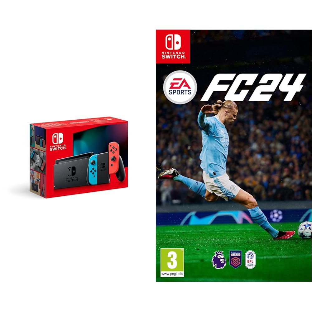 Nintendo Switch (Neon Red/Neon blue) & EA SPORTS FC 24