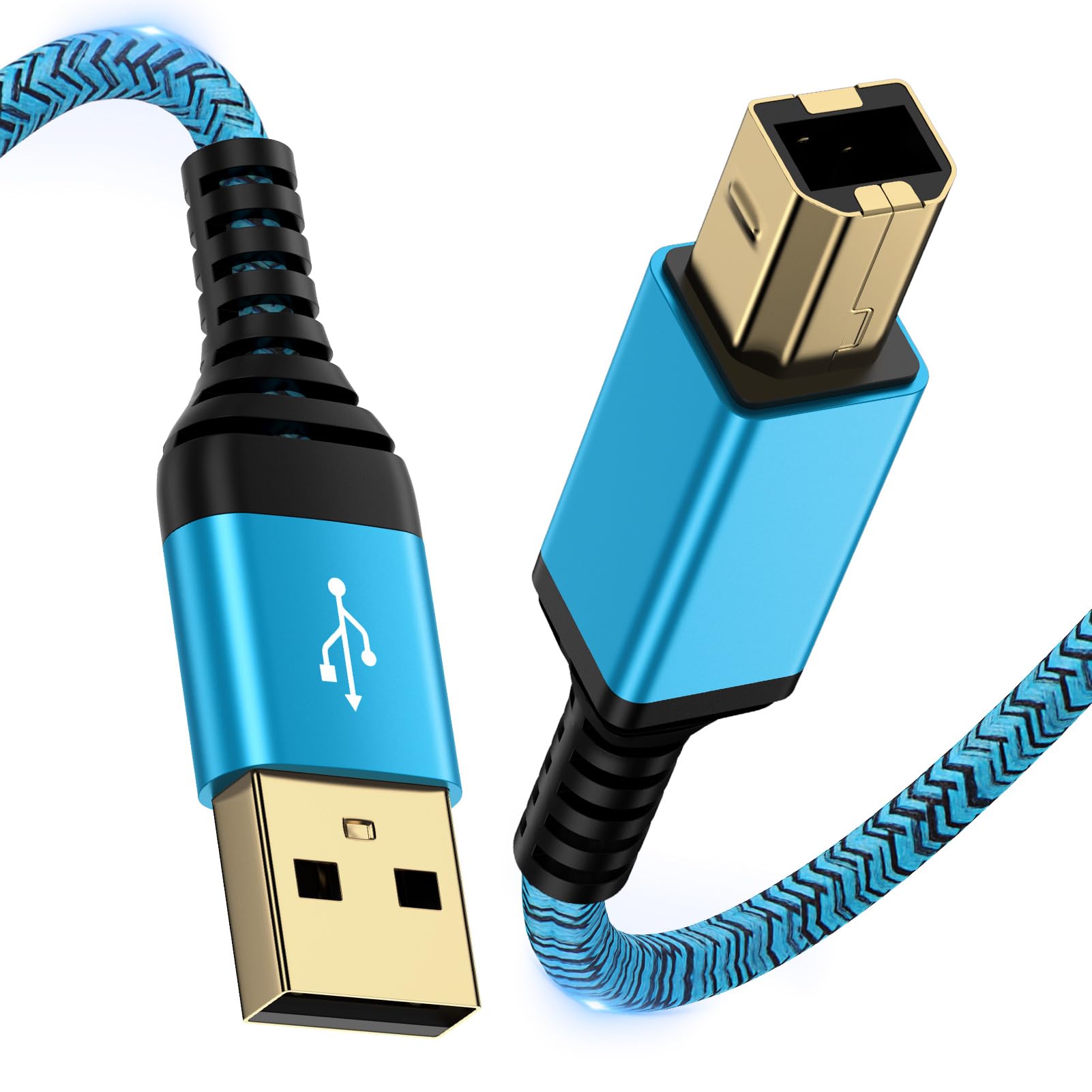 プリンターケーブル 1.8M タイプAオス-タイプBオス USB2.0ケーブル 金メッキコネクタ プリンターUSBケーブル パソコンと プリンター接続ケーブル Epson Canon Brother HP ファックス機 コピー機 スキャナーなどの機種に対応 ブルー