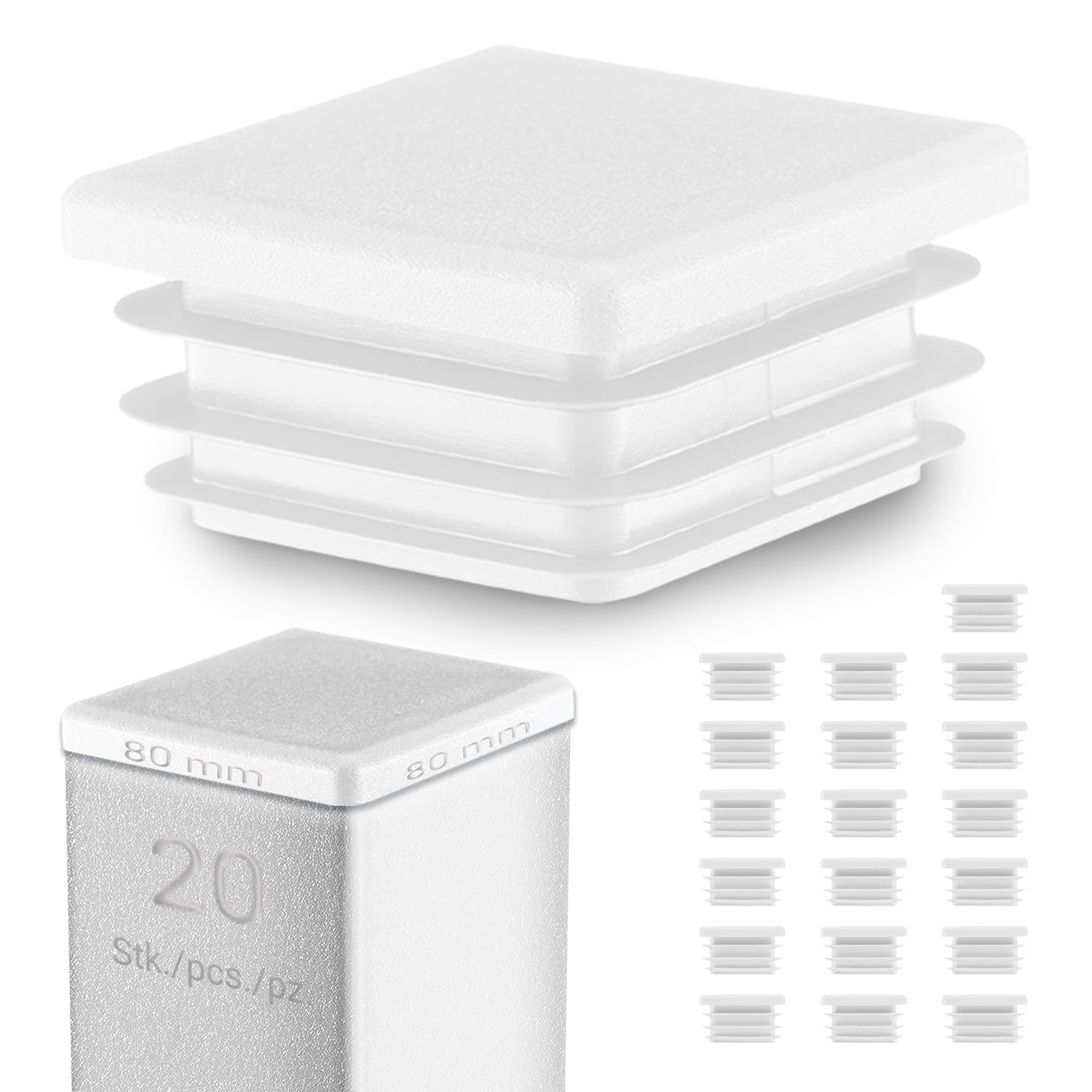 Tubo In Gomma Per Acqua 12 Tappi Per Tubi Quadrati 1 1/4" - Spine - Foto 3