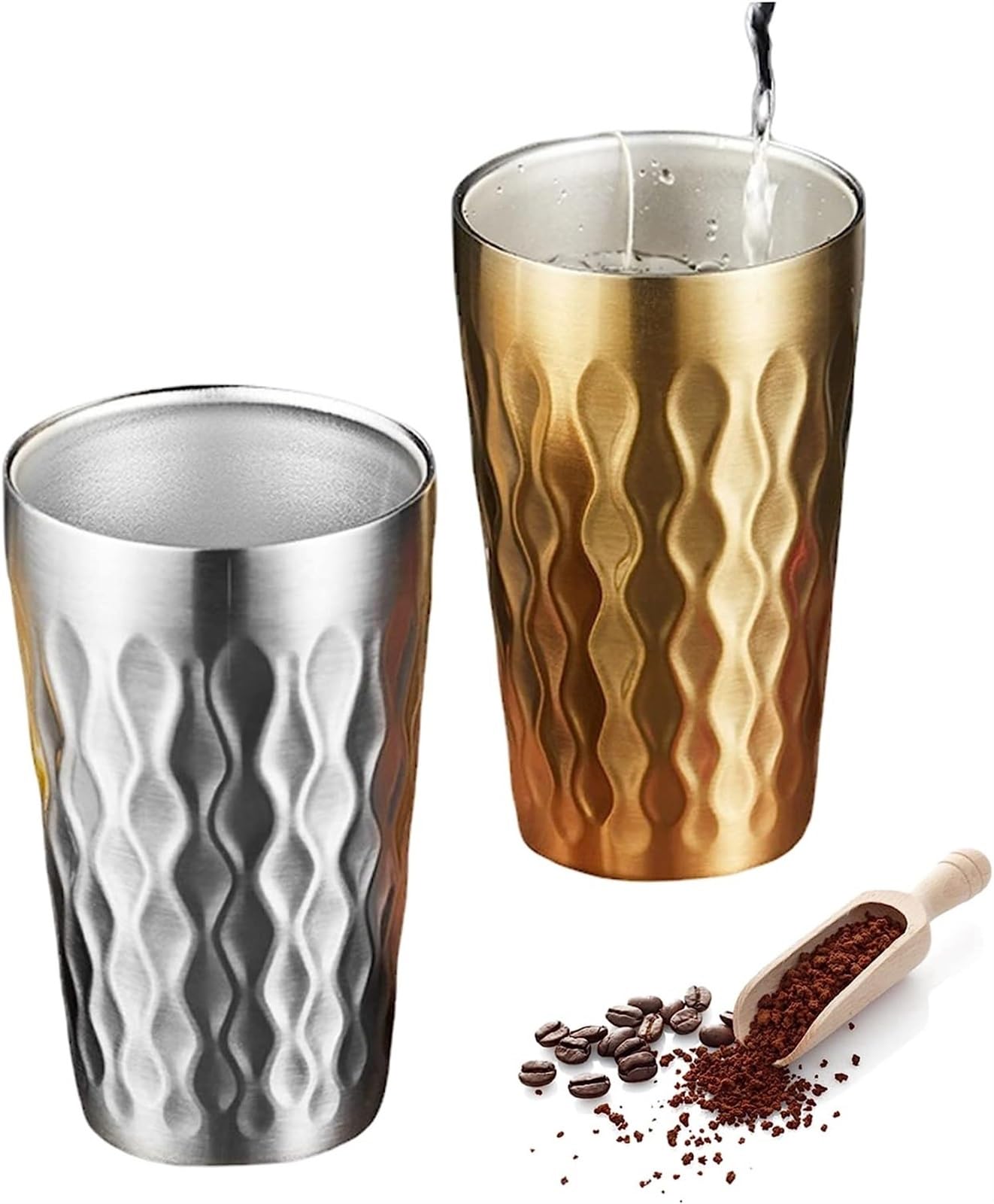 Jarras de cerveza personalizadas, jarras de cerveza, jarras de cerveza, 2 tazas de acero inoxidable de 550 ml, taza de agua fría con aislamiento de doble pared, tazas de viaje reutilizables, taza for
