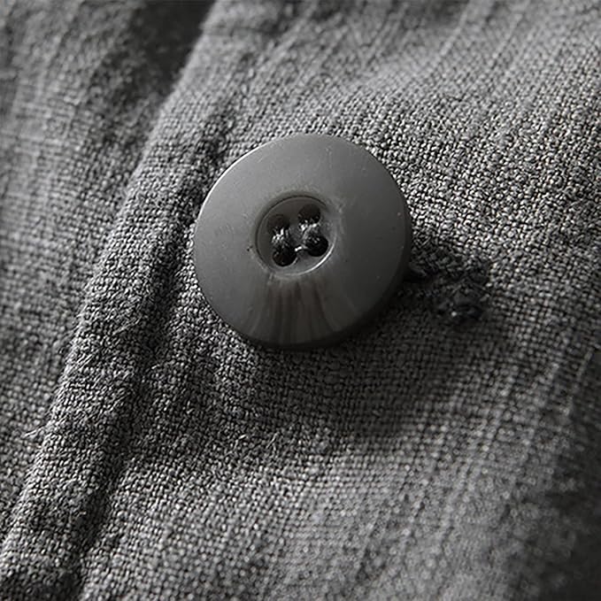 Business Casual Linen Blazer Men Office Work 2 Button Suit Jacket Lightweight Notched Lapel Long Sleeve Sports Coat4