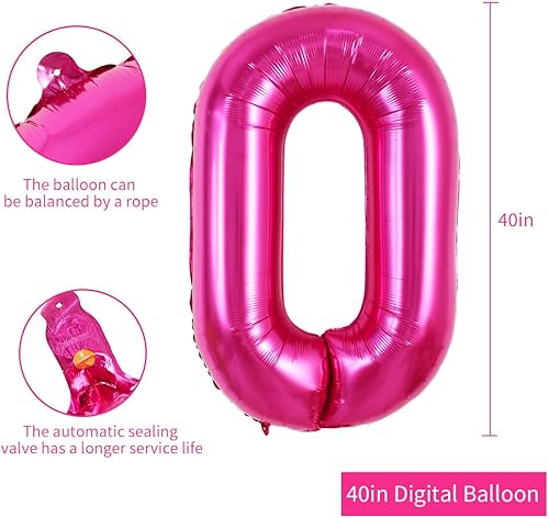 Miniatura 117 de TONIFUL Globos arcoíris de 40 pulgadas con números grandes del 0 al 9, globos digitales número 4 para helio, globos de aluminio Mylar con números