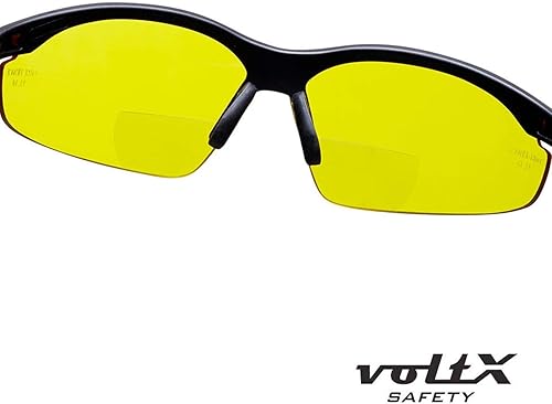 Miniatura 42 de voltX Gafas de seguridad de lectura BIFOCAL "Constructor" (humo/gris + 1.5 dioptrías) con certificación CE EN166F/gafas deportivas de ciclismo