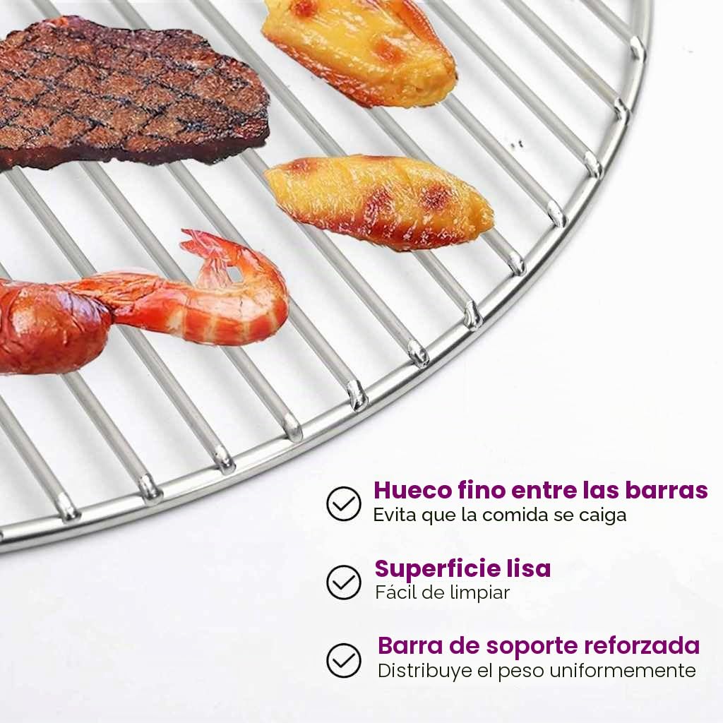 vidaXL Parrilla para Barbacoa Plateado 60 x 60 cm Acero Inoxidable