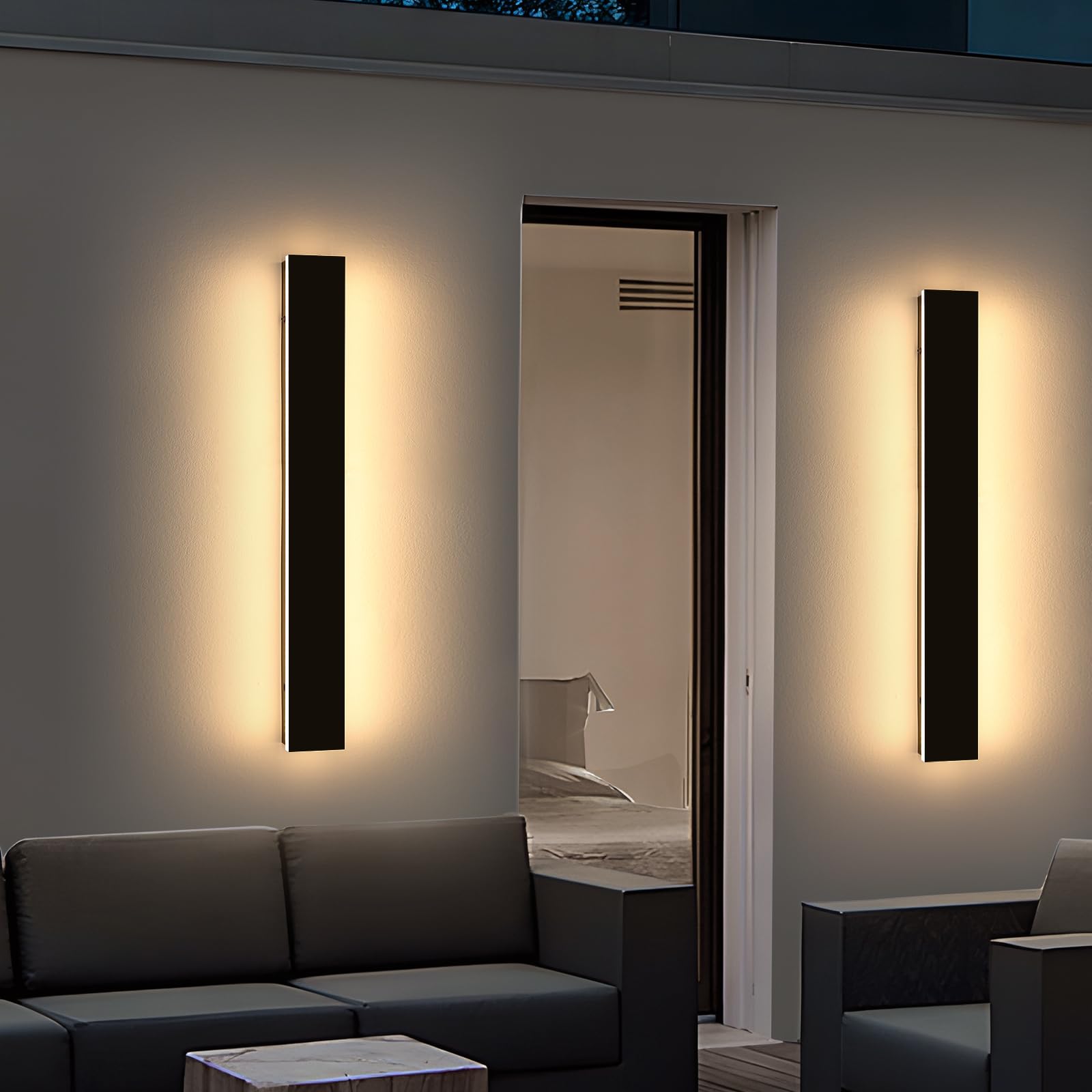 2 Pack 31.4inch Modern Exterior Wall Light, 31W, IP65 Waterproof
