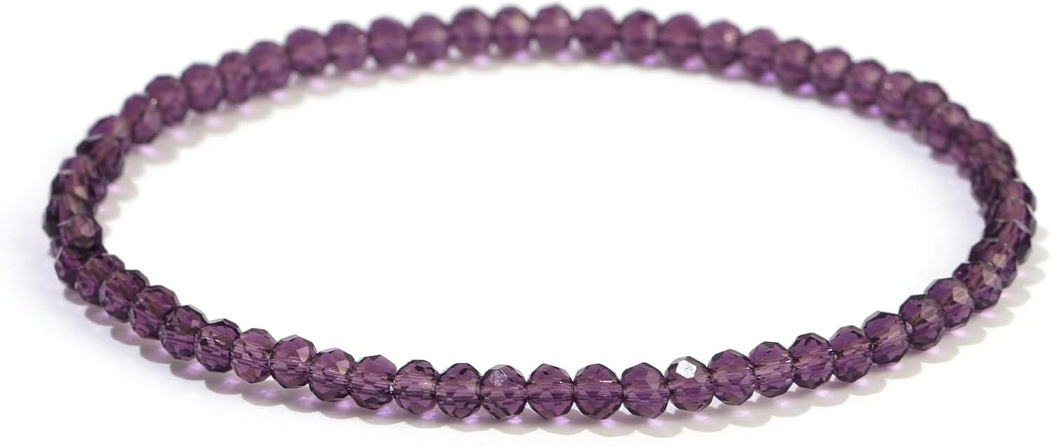 HANGINTHERE Crystal Bracelets for Women, 3mm Crystals, 7 Inches, 0.1 Ounces, Gift Jewelry Velvet Bags