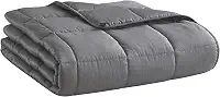 Cobertor pesado para adultos L'AGRATY Cinza-escuro, 122 x 183 cm, 7 kg, tamanho casal, solteiro, manta, resfriamento, respirável, microfibra com contas de vidro, grande, lavável, todas as estações