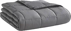 Cobertor pesado para adultos L'AGRATY Cinza-escuro, 122 x 183 cm, 7 kg, tamanho casal, solteiro, manta, resfriamento, respirável, microfibra com contas de vidro, grande, lavável, todas as estações