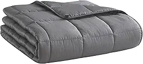 Cobertor pesado para adultos L'AGRATY Cinza-escuro, 122 x 183 cm, 7 kg, tamanho casal, solteiro, manta, resfriamento, respirável, microfibra com contas de vidro, grande, lavável, todas as estações