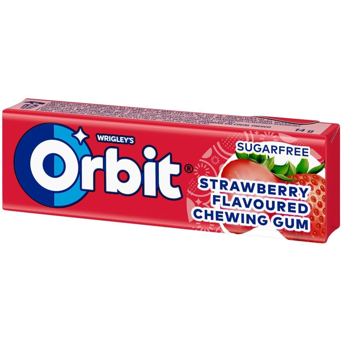 Wrigley's Orbit Gomme da Masticare Gusto Fragola Senza Zucchero, Confezione da 30 Pacchetti da 14g