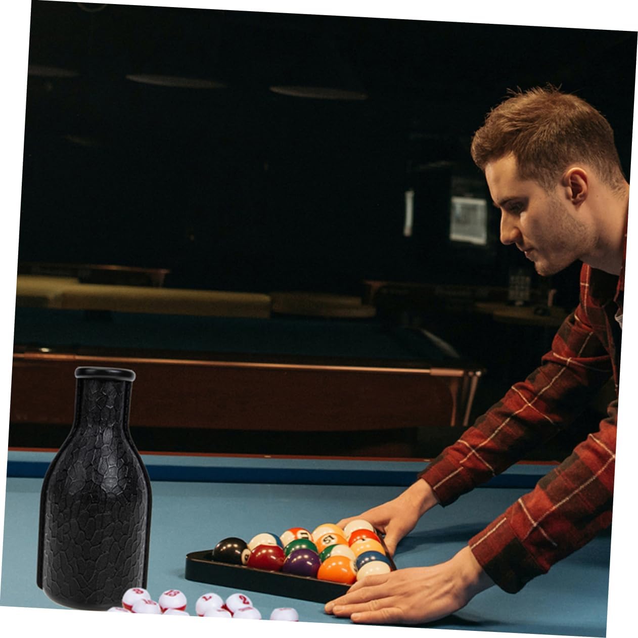 HANABASS Billiard Tally Shake Bottle with Colored Peas for Pool Game Plastic Pool Shaker for All Ages Fun Billiard Table Accessory Engaging Gameplay Experience