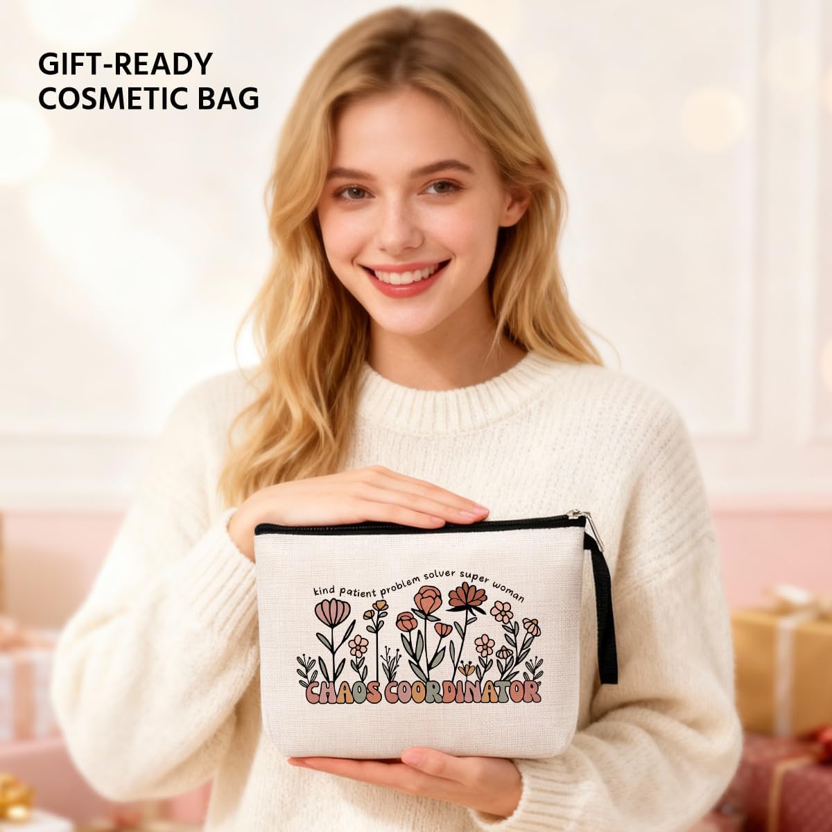 Chaos Coordinator Gifts for Women Thank You Gifts Teacher Appreciation Chaos Coordinator Makeup Bag Coworker Gift for Women Social Worker Mom Friend Toiletry Bag Birthday Gift Cosmetic Bags - Image 6