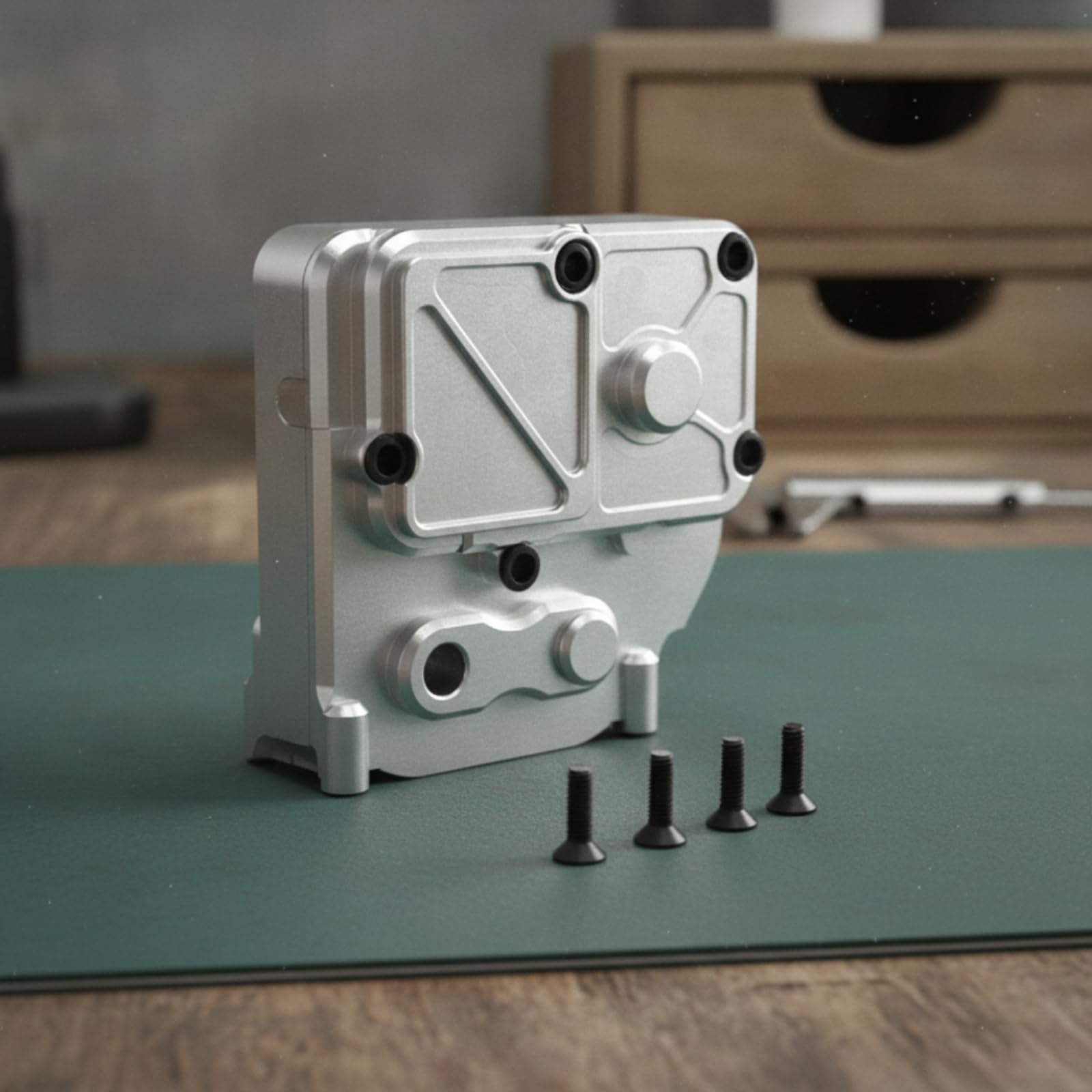 Colcolo Alloggiamento Cambio RC Auto Ingranaggi Cassa Cambio Trasmissione Alluminio 6061 Finitura Taglio CNC Adatta a Aggiornamenti Veicolo in Autoriparazioni Fai da Te, Nero