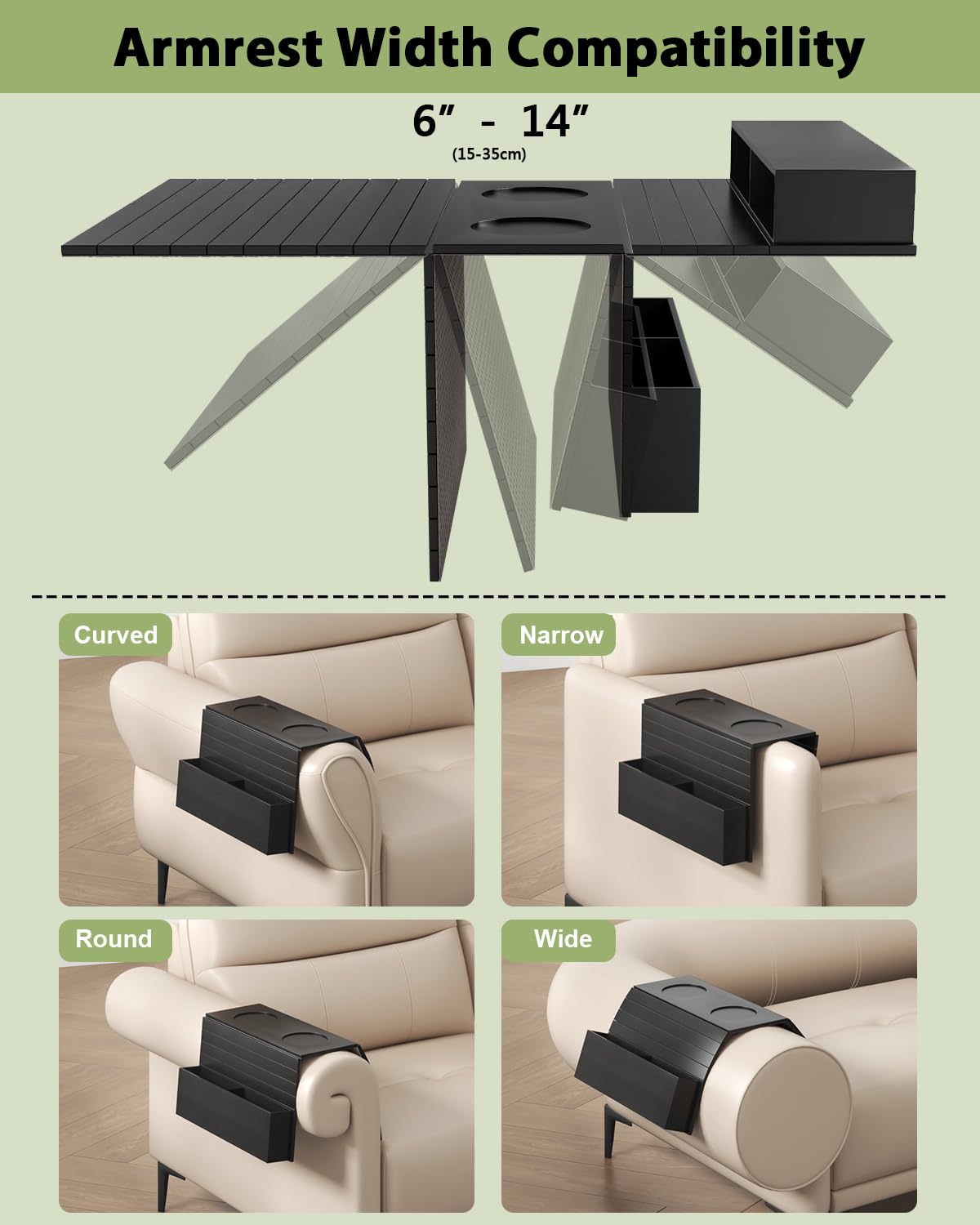 Plateau D'accoudoir Noir | Plateau En Bambou | Plateau De Dossier De Canapé