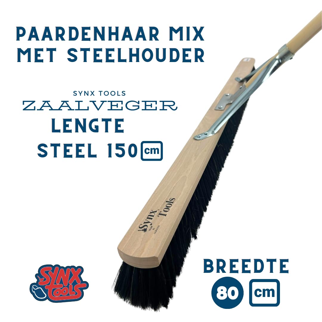 Robuster Hausbesen 80 cm Stabiler mit 150 cm Stiel Industriebesen Straßenbesen Hallenbesen Gartenbesen staubbindender Besen aus Holz, Kehrbesen und Stubenbesen innen, weiche Borsten