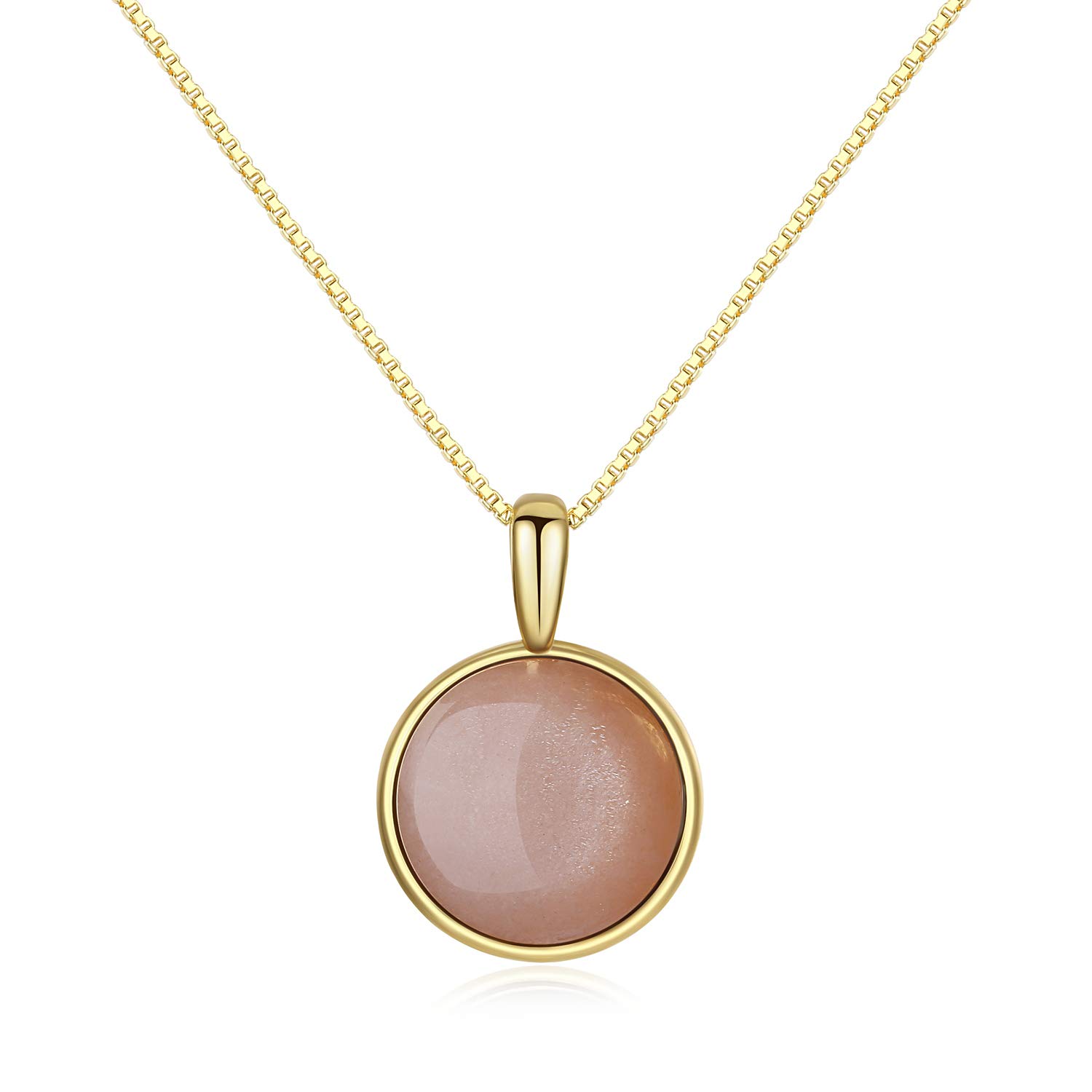 COAI Collier Réglable Argent 925 Pendentif Rond Pierre Femme