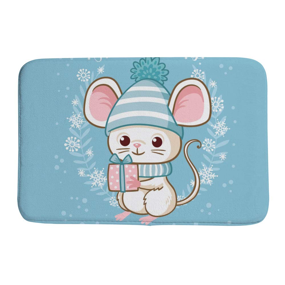 Tapis de bain souris lavable en machine pour une douche familiale propre et sécurisée