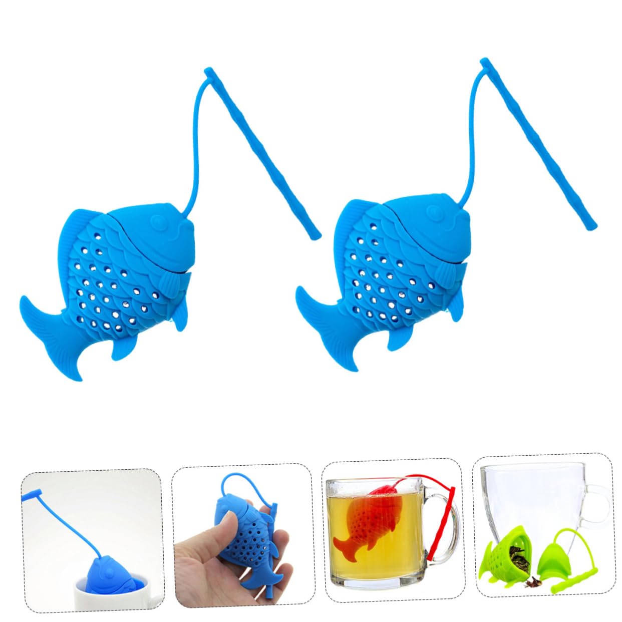PRETYZOOM 12piezas Infusores De Té De Silicona Forma De De Coladores Reutilizables Para Infusión De Hierbas Coladores Creativos y Prácticos Mixtos