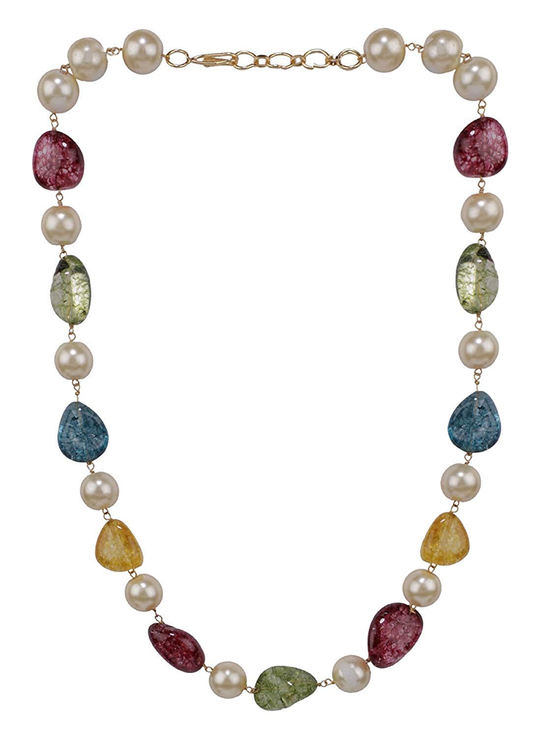 A V FASHION - Semi Precious Multi tourmaline Tumble Necklace 16 Inch long Multi Color Mala For Women and Girl Fashion Jewellery (B097DNNJ6D) Amazon Price History, Amazon Price Tracker