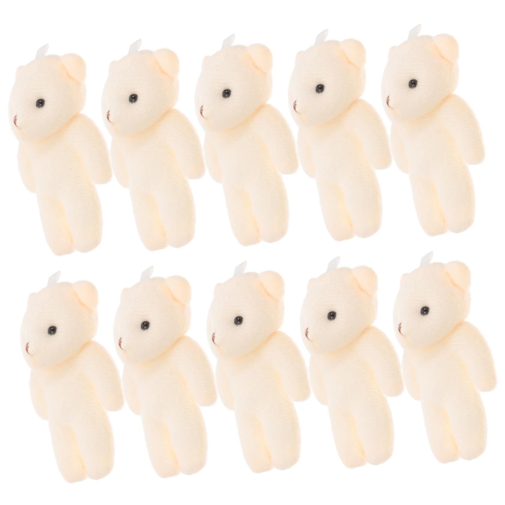 NOLITOY Peluche Ours Mini Pendentif 10 Pièces en Tissu Beige