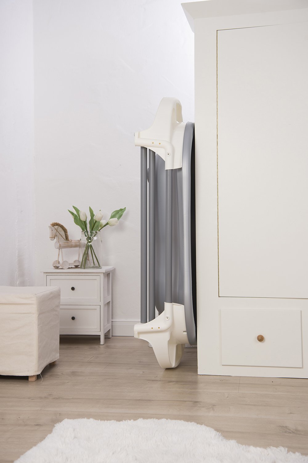 Rotho Babydesign TOP Xtra Set de Baño con Bañera y Soporte, Ideal para 2 niños, 0-12 Meses, Blanco, 21041000101