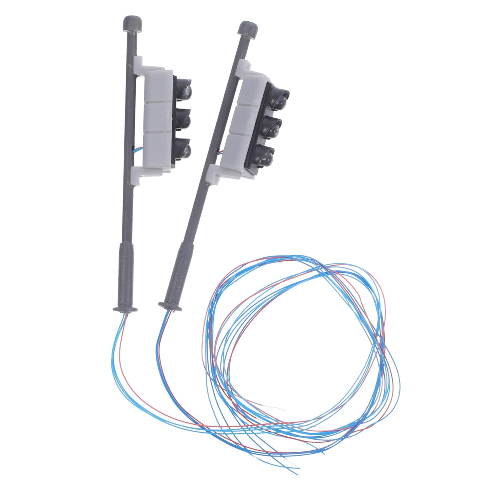 OHPHCALL 2pcs Mini Train Model Ornaments DIY Gauge Sand Table Accessory Realistic Signal Models