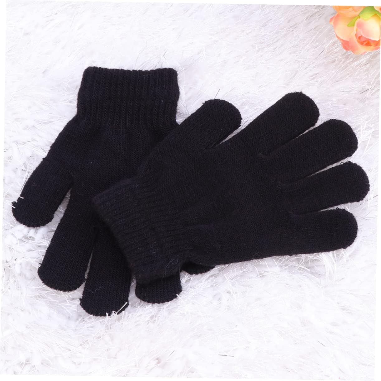 NOLITOY 2pcs thermal gloves warm gloves boy gloves kid gloves Solid color gloves Five finger gloves mittens kids