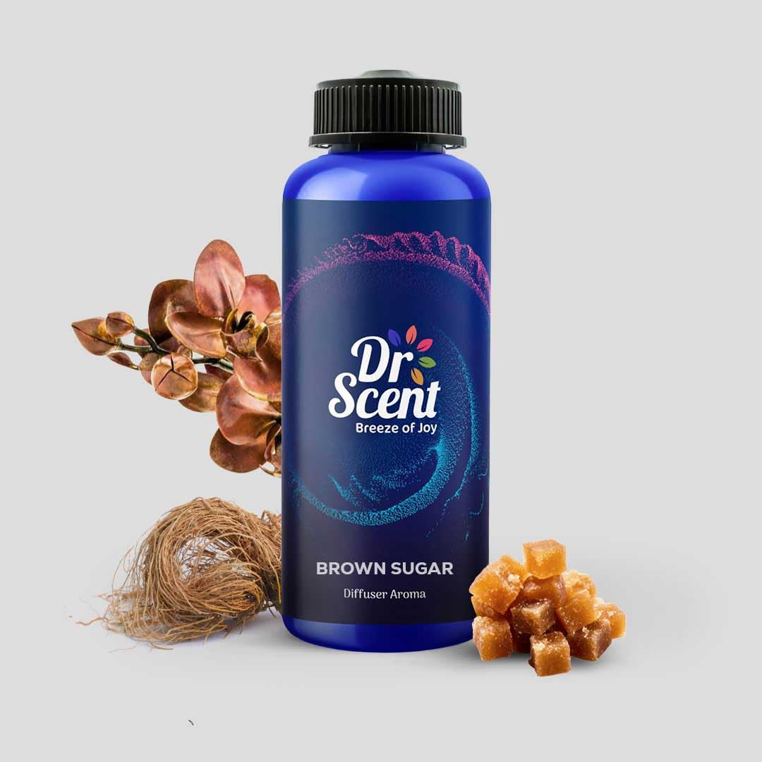 Dr-Scent Diffuser Aroma Oil Brown Sugar - Begramot, Citrusy, Brown Orchid Flower, Narcotique Vetiver and Sugary Note Fragrance | Perfect for Offices, Homes, Shops, Hotels & Lobbies(1000ml)
