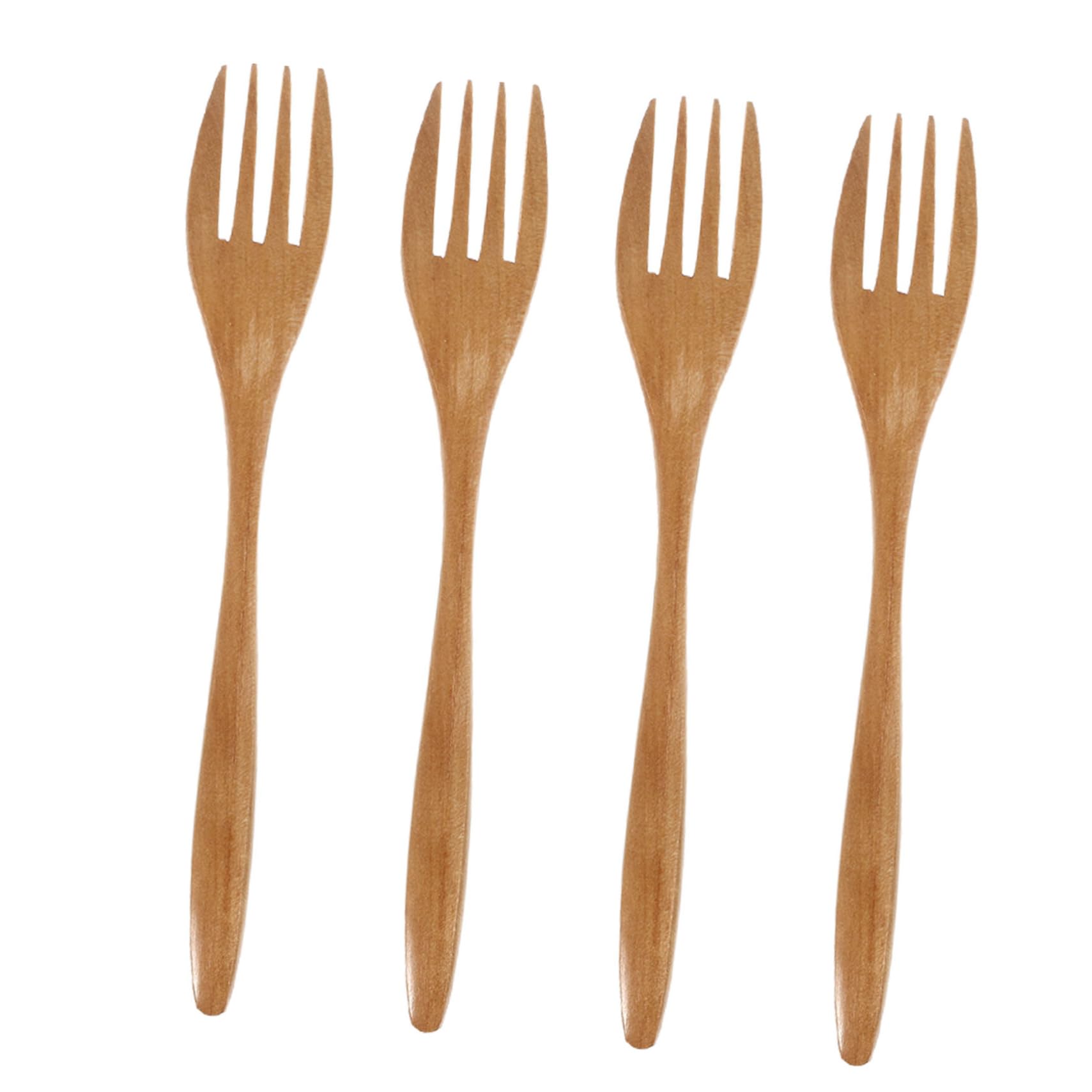 STOBAZA 4pcs Japanese Crafted Wooden Forks Heat-resistant Cooking Utensils Kitchen Stirring Forks Heatproof Food Safe for Daily Cooking Use