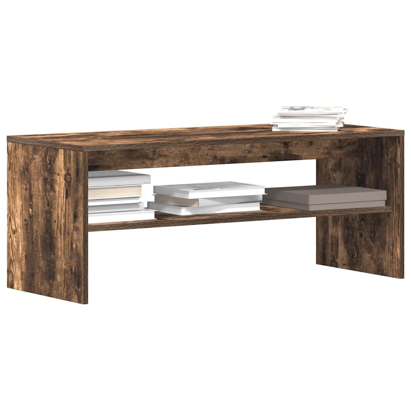 Gecheer TV-Schrank Räuchereiche 100x40x40 cm Holzwerkstoff, Fernsehschrank Fernsehtisch TV-Lowboard für Wohnzimmer Home-Cinema Gamerzimmer859122