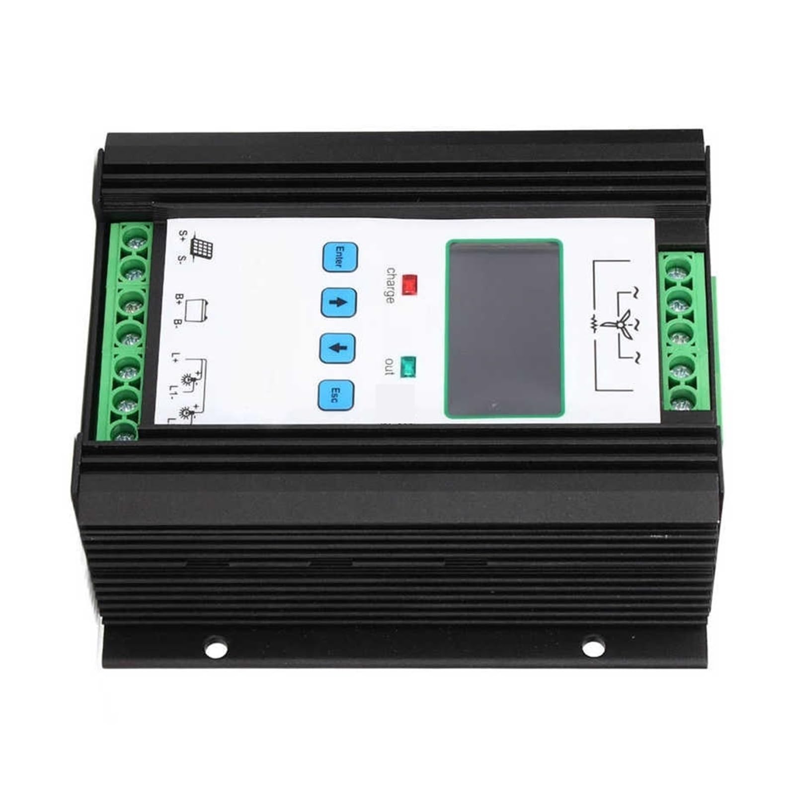 Kontroler ładowania słonecznego, Wiatrowy regulator słoneczny Cyfrowy inteligentny wiatru 12V 24V 600W Kontroler