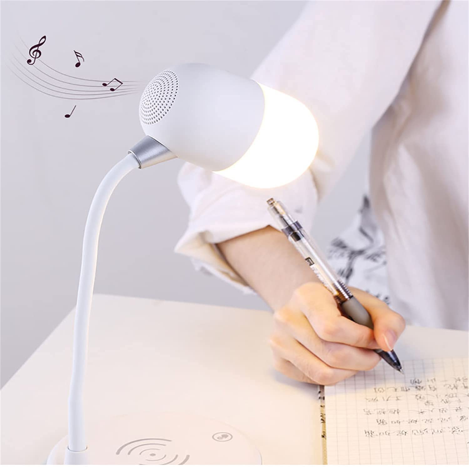 Lampa Biurkowa, Lampka Nocna Lampa Biurkowa Led Głośnik USB Ściemnianie Sypialnia Lampki Biurkowe Lampka Do Czytania Nocna Lampa Stołowa do Biura(Grün)