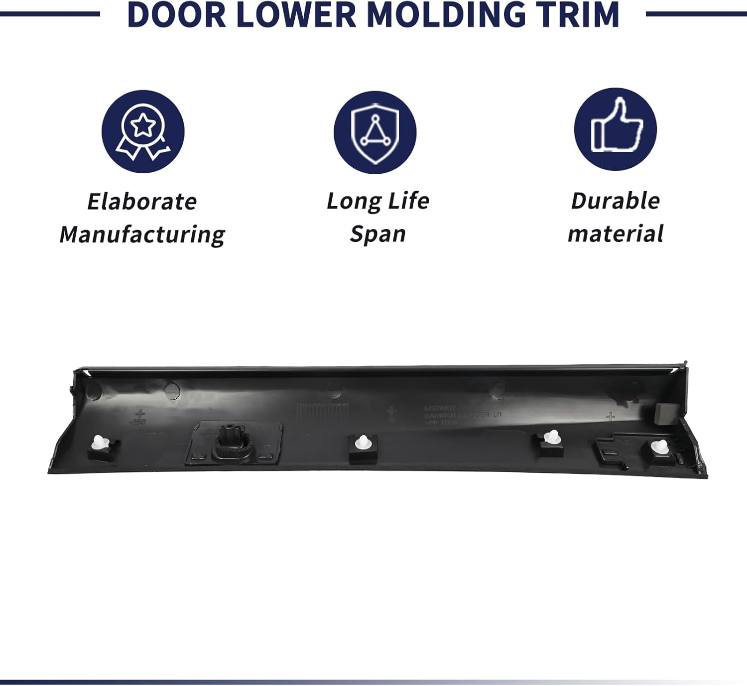 Rear Left Driver Side Door Lower Molding Trim Compatible with Mitsubishi Outlander 2022 2023 2024, Door Trim Molding Lower, Replace 5757A601