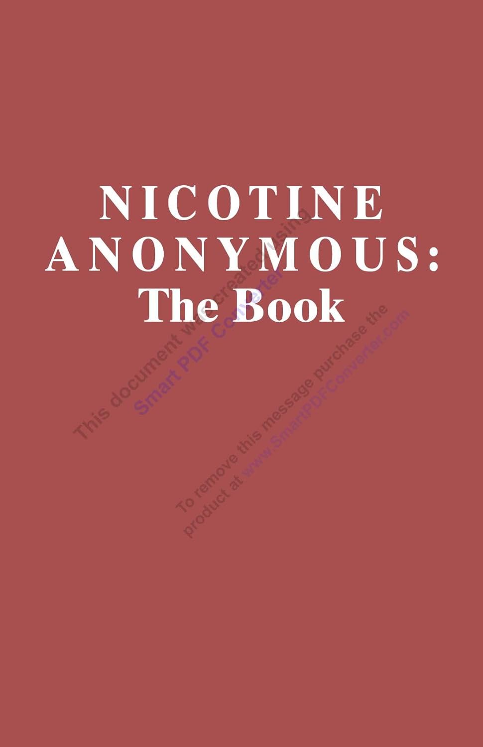 Nicotine Anonymous The Book Fifth Edition Nicotine Anonymous