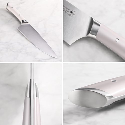 Miniatura 6 de Cangshan HELENA Series Juego de bloques de cuchillos forjados de acero alemán (10 piezas, blanco)