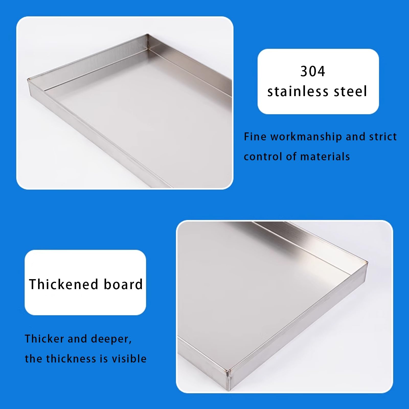 Acciaio Inossidabile 304 Vaschetta Raccogli Condensa Climatizzatore, Rinforzato e Rinforzato Saldatura, Vassoio di Raccolta per Uso Domestico e Commerciale(35 * 30cm)