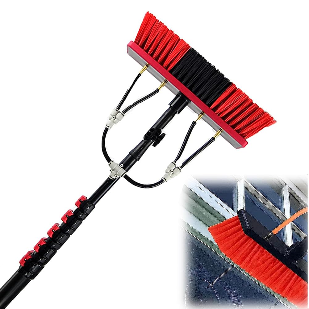 Aioneer Telesbrush,Solar Panel Cleaning Brush And Pole Extendable Window Cleaning Kit Water Fed Extendable Brush Roof Cleaning Tools Conservatory/5.4M-5.4m
