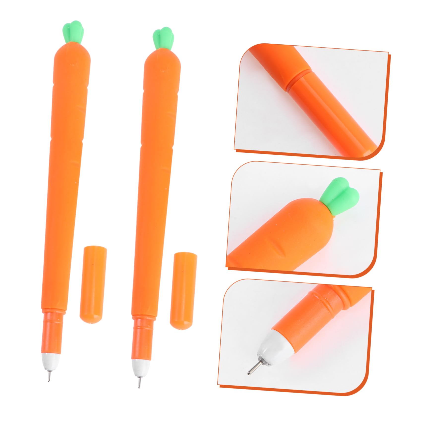 Ciieeo 12paquet Lot De Stylos à Bille Forme De Carotte Avec Encre Gel Cadeau Pour Garçon Fille Et Étudiants