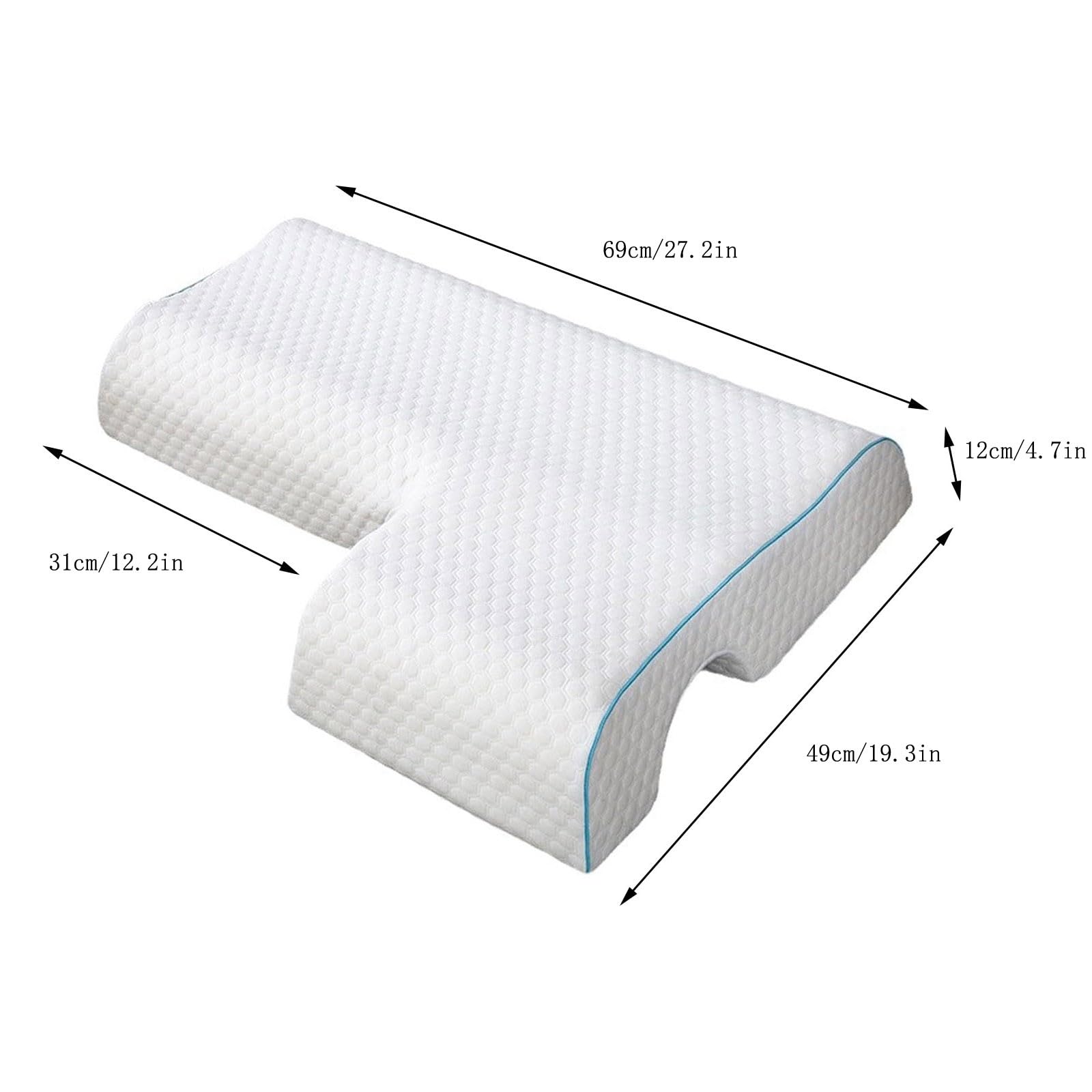 Oreiller pour couple, oreillers en mousse à mémoire de forme spéciale pour dormir, oreiller cervical avec design de voûte plantaire, coussin respirant à rebond lent pour dormir sous pression du bras