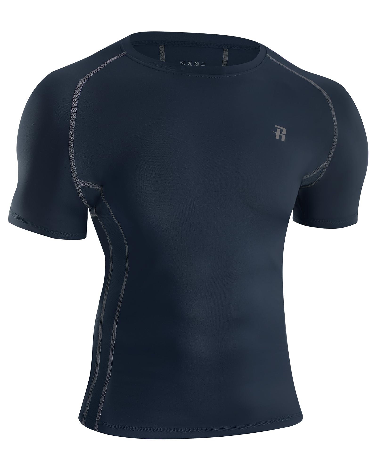 Runhit Camisetas de compresión de manga corta para hombre, secado rápido, camiseta de compresión para hombre, capa base de entrenamiento atlético